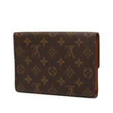 ルイ ヴィトン モノグラム ポシェット パスポール 三つ折り財布 M60135 ブラウン PVC レザー レディース LOUIS VUITTON 【中古】